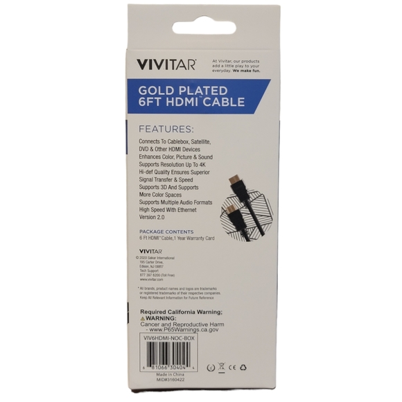 6ft Gold Plated 4K Compatible HDMI Cable Cord - Picture 6 of 6